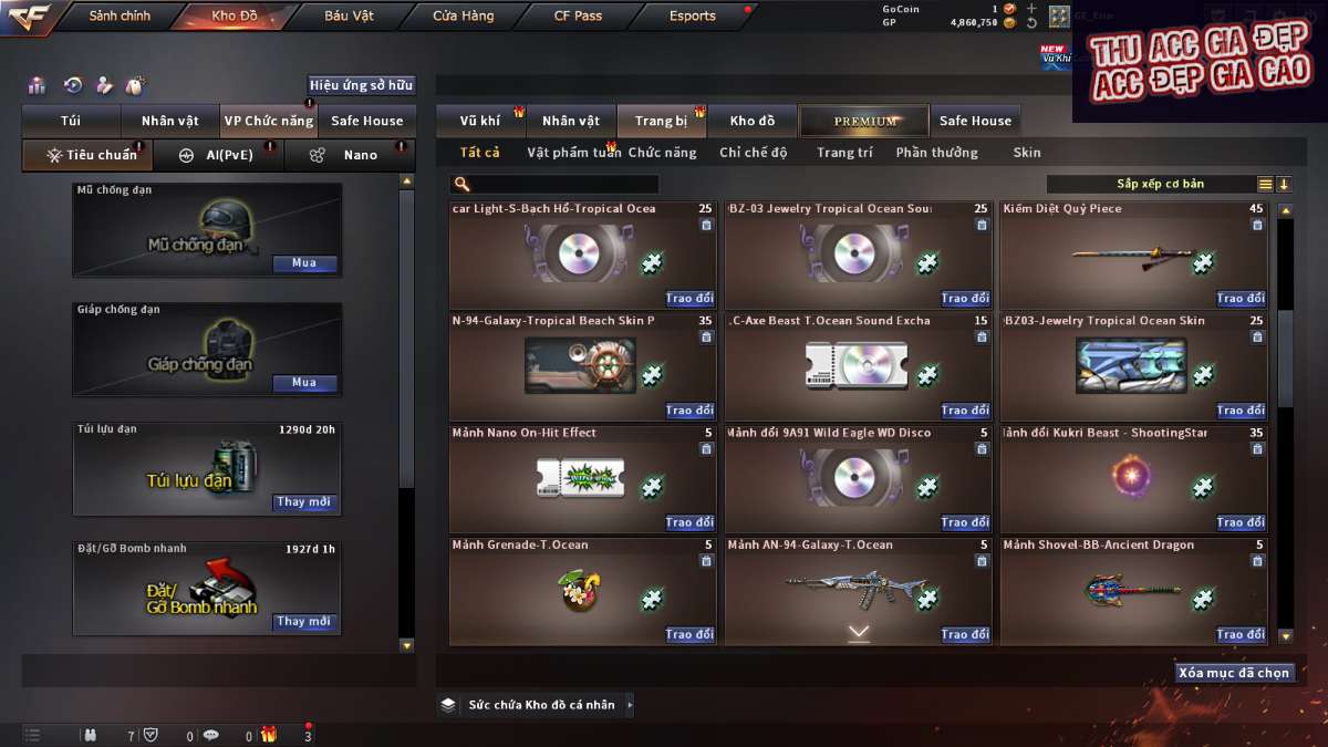 shop acc cf uy tin gia re